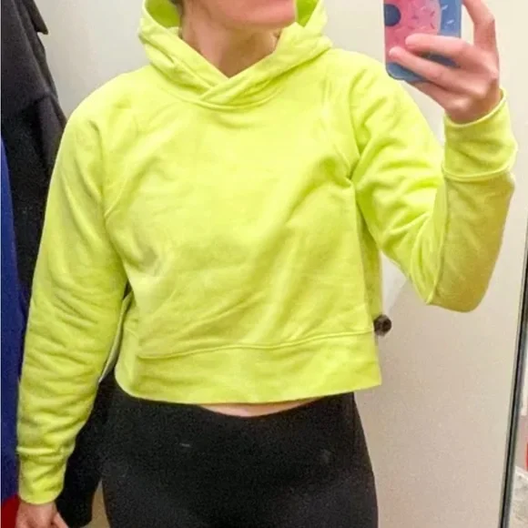🔥LULULEMON CROPPED LOUNGEFUL HOODIE/JACKET-ELECTRIC LEMON-12🔥 - Picture 6 of 16